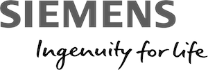 Siemens Logo mit claim grau